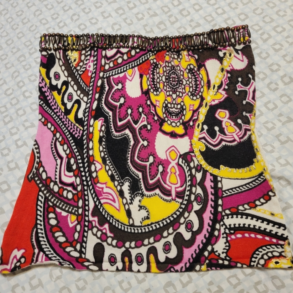 Vintage Cache fancy print knit tube top - Size Medium - Multi-color